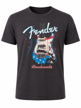 Fender Black Short-Sleeve Tee with Red, White & Blue Guitar Graphic XXL